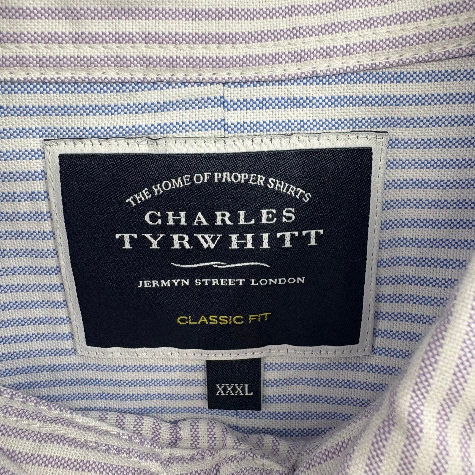Charles Tyrwhitt Pruple Stripes Button Down Shirt Business Casual Size Xxxl — image 4 of 8